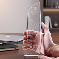 Trophée personnalisable ADL K9 en cristal, plaque de récompense en verre transparent avec technique de sablage, logo personnalisé pour cadeaux de bienvenue