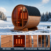 Sauna en bois de cèdre canadien pour 3-4 personnes, extérieur, avec infrarouge lointain, pour la famille