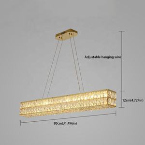Золотой длинный Хрустальный ресторан бар люстра Дуплекс Здание блеск освещения - Product Image 2
