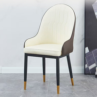 Chaises de tabourets de salle à manger en cuir contemporain de haute qualité avec dossier simple pour une utilisation à domicile
