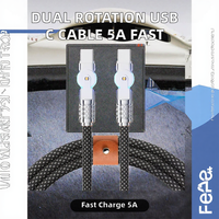 Kabel Data Pengisian Cepat dan Sinkronisasi USB-C ke Type-C Berbahan Aluminium Alloy JILIAN dengan Lampu LED untuk Ponsel