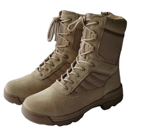 Botas Tácticas TSB14 de Cuero Genuino Tipo Gamuza, Color Arena del Desierto, Ligeras y Transpirables - Product Image 1