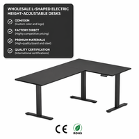 Escritorio Eléctrico Ajustable en Altura en Forma de L ALINUNU Directo de Fábrica para Oficina, 4 Ajustes Preestablecidos, Escritorio de Pie