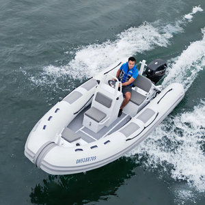 <span class=keywords><strong>Bateau</strong></span> pneumatique semi-rigide en aluminium de 430 cm pour l'exploration et la plongée avec tubes gonflables en PVC Hypalon - Product Image 1