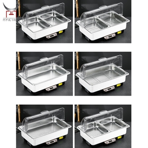 Estufa de buffet eléctrica de acero inoxidable 304, olla de buffet engrosada y profunda, vajilla con plato de frotamiento con temperatura ajustable - Product Image 3