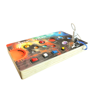 Interruttore elettronico a Led <span class=keywords><strong>attività</strong></span> di viaggio fisico occupato bordo bambini educazione precoce in legno bambino Montessori giocattoli per ragazzi e ragazza - Product Image 2