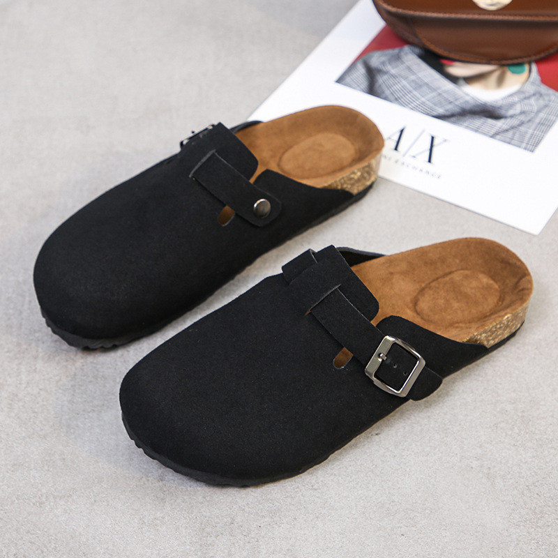 New Summer Cork Sole Shoes Women Fashon Beach Cork Slippers Men Casual Slides