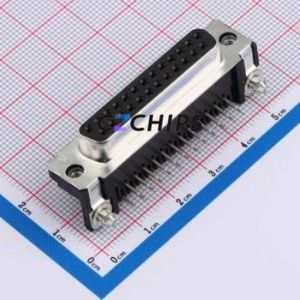 5747846-4 D-Sub/VGA Connector Bent Lead Through Hole Connector Female 25P Right Angle Insert 2 - Product Image 1