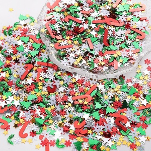Christmas Series Mixed <b>Sequin</b> DIY Jewelry <b>Material</b> Beads Snowflake Christmas Tree Clothing Decoration Accessories Made of PET - Product Image 6