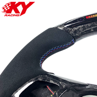 Volante personalizado de fibra de carbono forjada con cuero y LED RPM para BMW E90 E92 E93 E80 E83 E81 E82 E87 E60 E62 E36 E46 M2 M3 X1
