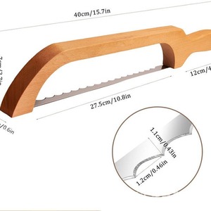 Bamboo <b>Bread</b> <b>Knife</b> 12 In And Above Durable For Baguette Cake Slicing - Product Image 4