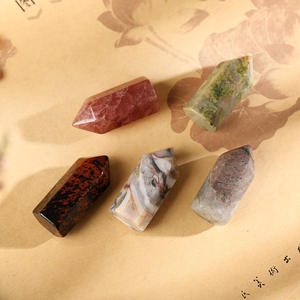 Natürliche sechseckige polierte Edelstein verzierungen Heilung Aura Fluorit Turm Crystal Point Tower Kristalls täbe - Product Image 5