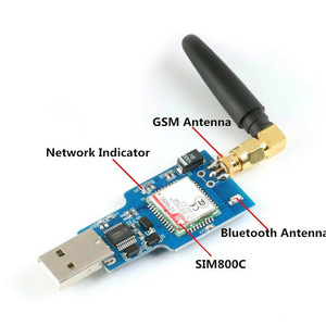 โมดูล USB เป็น GSM GPRS SIM800C พร้อมเสาอากาศบลูทูธและตัวบ่งชี้สถานะเครือข่าย - Product Image 1
