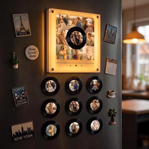Caja de Música Magnética Personalizada para Refrigerador, Luz Nocturna, Inducción Magnética NFC, Caja de Música con Foto Personalizada y Canción Personalizada - Product Image 1