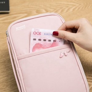 Bán Buôn Xách Tay Thuận Tiện Không Thấm Nước Polyester RFID Khối Du Lịch Vé Hộ Chiếu Ví - Product Image 2