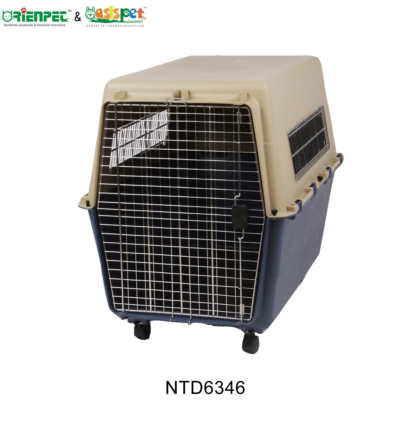 ORIENPET & OASISPET Pet plastic dog carrier with wheels Dog travel crates Ready stocks NTD6346B Pet products