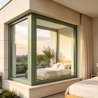Fenêtre fixe en aluminium à rupture de pont thermique de haute qualité, fabriquée en Chine, avec verre Low-E, sur mesure pour les projets de villas mondiales