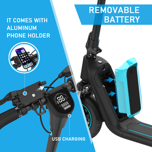 En Stock en la UE y EE. UU., Envío Gratis, Vevay Q11, Batería Extraíble de 36 V y 10.4 Ah, 250 W, 25 km/h, Scooter de 10 Pulgadas con Doble Suspensión, Scooter Q11 - Product Image 5