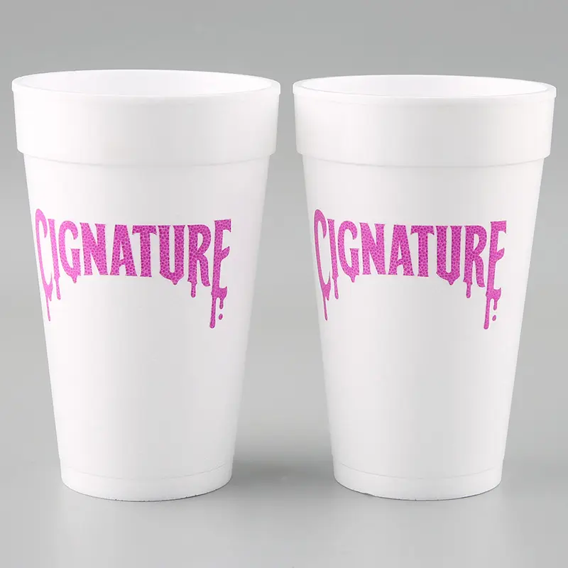 6oz 8oz 12oz 16oz 32oz Disposable Takeway PS Plastic Polystyrene Foam Wholesale custom printed styrofoam foam cups with logo