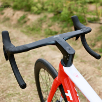 TOSEEK Aero Carbon Integrierter Rennrad-Lenker 28,6mm Interne Kabelführung Eingebaute Computerhalterung Rennrad-Dropbar