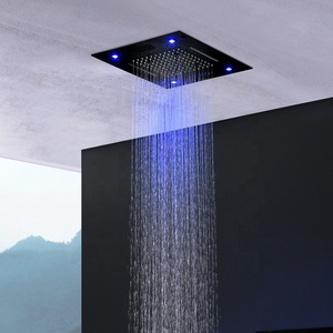 Banheiro Multi- Color LED Showerhead Misty Cachoeira Chuveiro Teto 16 Polegada Chuva Led Music Shower