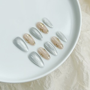 Nuevo Diseño al por Mayor, <span class=keywords><strong>Uñas</strong></span> Artificiales Francesas Largas con Brillo de <span class=keywords><strong>Cielo</strong></span> Estrellado, Cobertura Total, para Salón de <span class=keywords><strong>Uñas</strong></span> - Product Image 6
