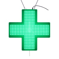 Panneau publicitaire 30x30CM avec base en aluminium, boîte lumineuse LED haute luminosité, faible consommation, modèle suspendu pour porte vitrée de pharmacie