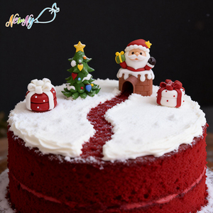 Fabricants, vente en gros, décorations de gâteaux en sucre 3D faites à la main, formes variées, ensemble de décorations de gâteaux miniatures de Noël, décorations comestibles - Product Image 1