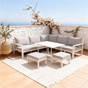 Conjunto de Comedor de Esquina para Exteriores de 6 Piezas, Estructura Resistente, Cojines Personalizables, Mesa Plegable, Resistente a la Intemperie, Lujo Nórdico - Product Image 1