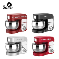 Batteur sur socle électrique portable Westchef 3L professionnel multifonctionnel avec bol mélangeur en acier inoxydable, 6 vitesses, tête inclinable, 700W