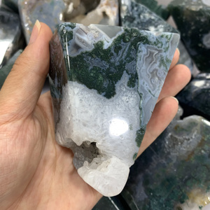 Tinh Thể Chữa Bệnh Đa Diện Mã Não Rêu Tự Nhiên Pha Lê Dạng Tự Do Thủ Công Để Trang Trí Nhà Cửa - Product Image 5