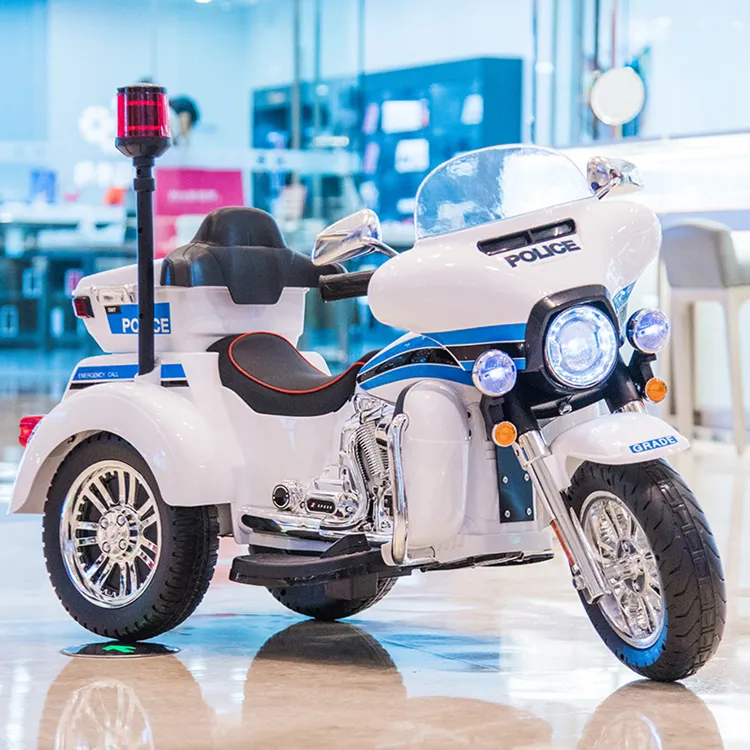 Şarj edilebilir motosiklet pil serin tip büyük boy 12V elektrikli çocuk güç polis bisiklet/çift mekanizmalı çocuklar motosiklet oyuncak araba