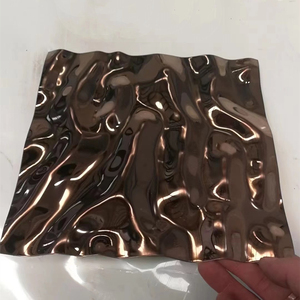 0.5mm 0.8mm pannelli parete acqua ondulazione colore 304 decorativo 304L 316 goffrato in rame rivestito in acciaio inox lamiera - Product Image 6