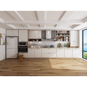 Armoire de <span class=keywords><strong>cuisine</strong></span> ouverte Prima Smart en placage de bois massif avec comptoir en quartz - Product Image 6