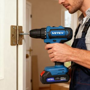 Kit de perceuse <span class=keywords><strong>sans</strong></span> <span class=keywords><strong>fil</strong></span> 21V à vitesse variable avec adaptateur de douille pour le perçage et le vissage dans le bois, le métal et le plastique. - Product Image 4