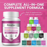 Capsules prébiotiques et probiotiques pour femmes, équilibre hormonal vaginal et du pH, avec vitamine C, vente en gros OEM