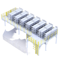 Systèmes de planchers en acier pour entrepôts, plateformes industrielles modulaires, plateformes de stockage en métal préfabriquées robustes, autoportantes