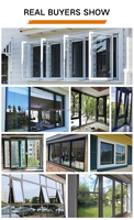 Fenêtre à double battant en aluminium sur mesure, verre trempé double vitrage Low-E, fenêtre verticale à ouverture haut-bas