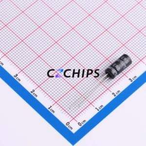 Condensateur électrolytique en aluminium ERG50V10M5X11 à montage traversant, D5xL11mm 10uF 20% 50V 180mA-100kHz - Product Image 2