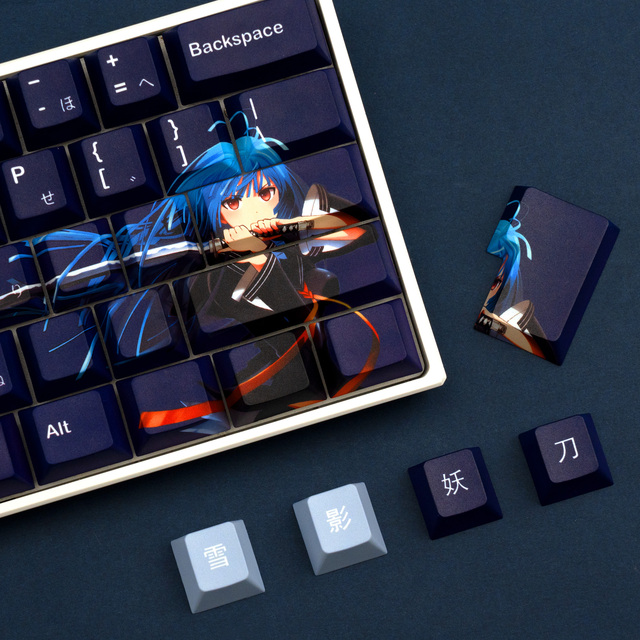 XVX Keycaps Snowshade Demon Blade Cherry Profile Mechanical Gaming Japanese English Language Sublimation PBT Keycap Set 135-Key