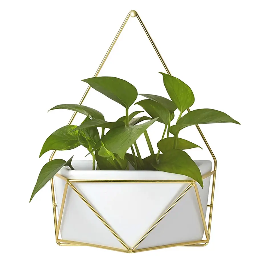 Art Geometric Hanging Planter Pot Keramik Blumentopf für Indoor Wall Planter Decor