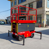 Plateforme de travail en hauteur semi-automatique hydraulique à ciseaux, mobile, semi-électrique, pour extérieur, à levage élevé