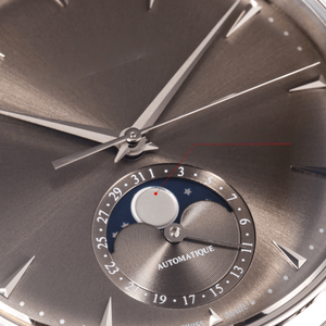 Refined Men's Self-Winding Mechanical Watch Moon Phase <b>Calendar</b> Leather Strap Stainless Steel Case for Office and Everyday Occas - Product Image 3