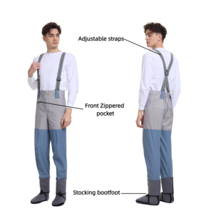 Wader <span class=keywords><strong>de</strong></span> chasse en tissu respirant 3 plis personnalisé nouveau style <span class=keywords><strong>de</strong></span> Wader <span class=keywords><strong>de</strong></span> hanche léger imperméable pêche à la mouche hommes Waders <span class=keywords><strong>de</strong></span> taille - Product Image 1