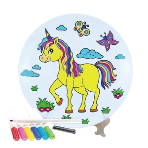 Jouets éducatifs interactifs tasse en céramique personnalisée enfants <span class=keywords><strong>peinture</strong></span> inachevée dessin animé tasse et assiette kit <span class=keywords><strong>de</strong></span> <span class=keywords><strong>peinture</strong></span> bricolage pour activité familiale - Product Image 3