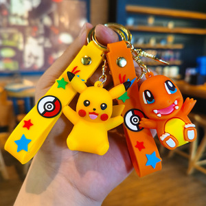 Llavero de silicona 3D de Pikachu sentado, muñeco de dibujos animados, bonito regalo para mujer, colgante para pareja, amuleto para bolso, no tóxico, empaquetado individualmente - Product Image 1