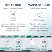 Macchina 5-in-1 per la ricrescita dei capelli con analisi AI del cuoio capelluto, massaggiatore elettrico e applicatore di siero per il trattamento della caduta dei capelli