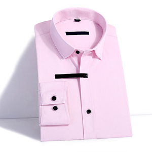 Camicia da <span class=keywords><strong>Uomo</strong></span> Primaverile di Alta Qualità, <span class=keywords><strong>Slim</strong></span> <span class=keywords><strong>Fit</strong></span>, Maniche Lunghe, Tinta Unita, Taglie Grandi, <span class=keywords><strong>Abbigliamento</strong></span> Maschile - Product Image 6