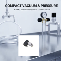 Pompe à air à micro-diaphragme 6L/min 300Kpa 75Kpa avec brosse à vide 6V-24V pour laboratoire médical OEM
