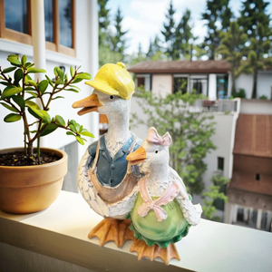 Thiết kế ban đầu tăng cường bầu không khí gia đình sơn hình nhựa ngoài trời hiện đại cặp vợ chồng ôm Vịt điêu khắc - Product Image 3